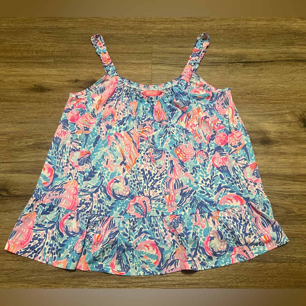Lilly Pulitzer Flounce Hem Loro Tank Top Size Small - Picture 4 of 8